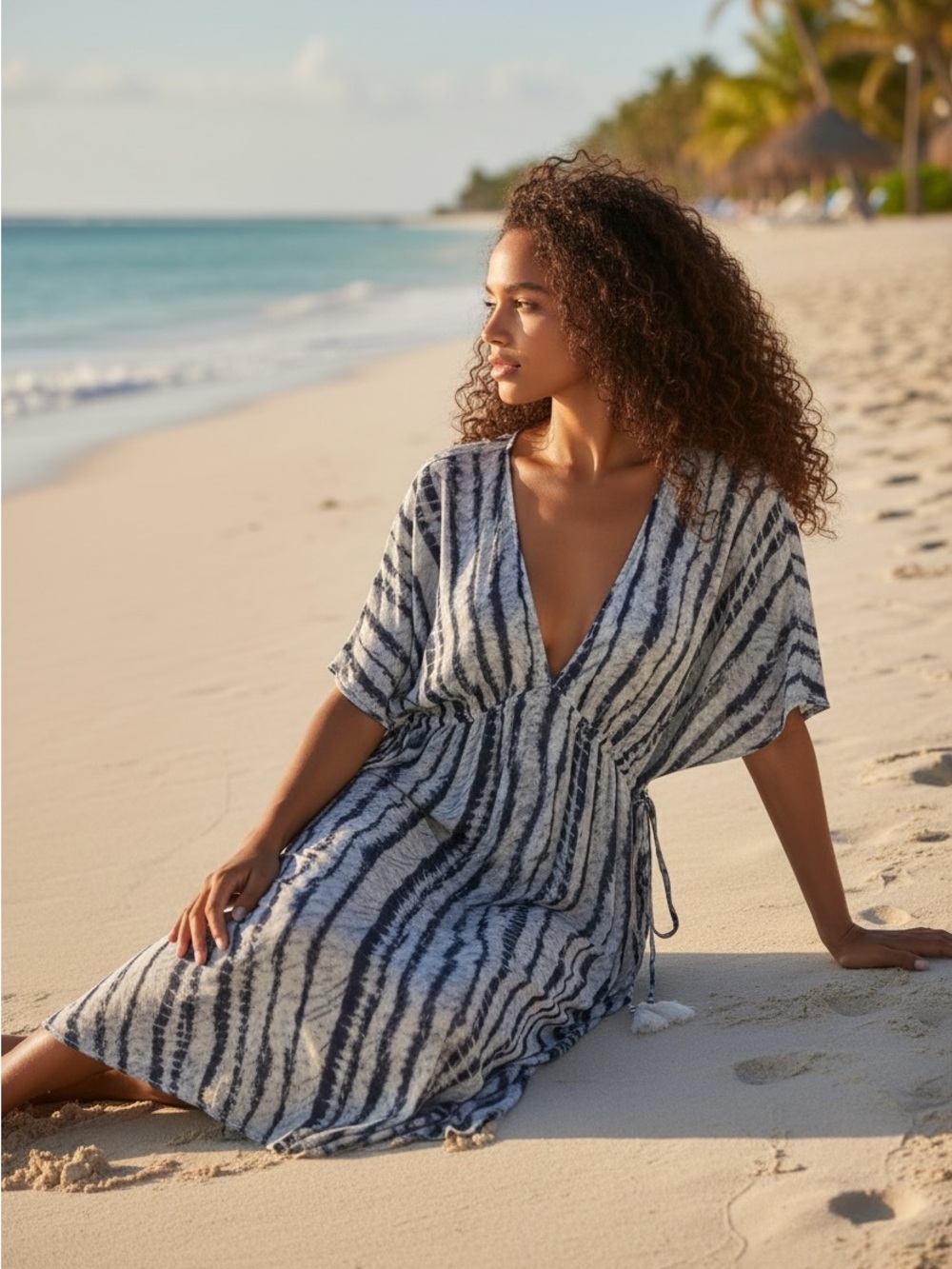 NEW En Creme Summer Maxi Dress Swim Coverup, Size Small
